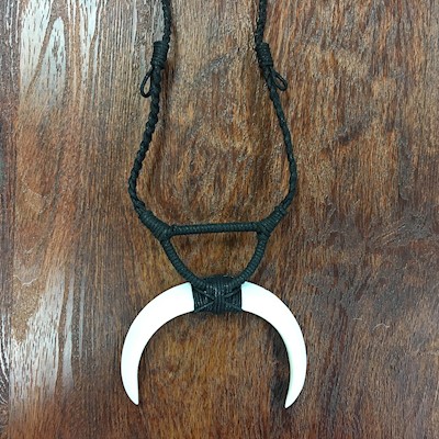 Double Boar's Tusk Necklace                                                